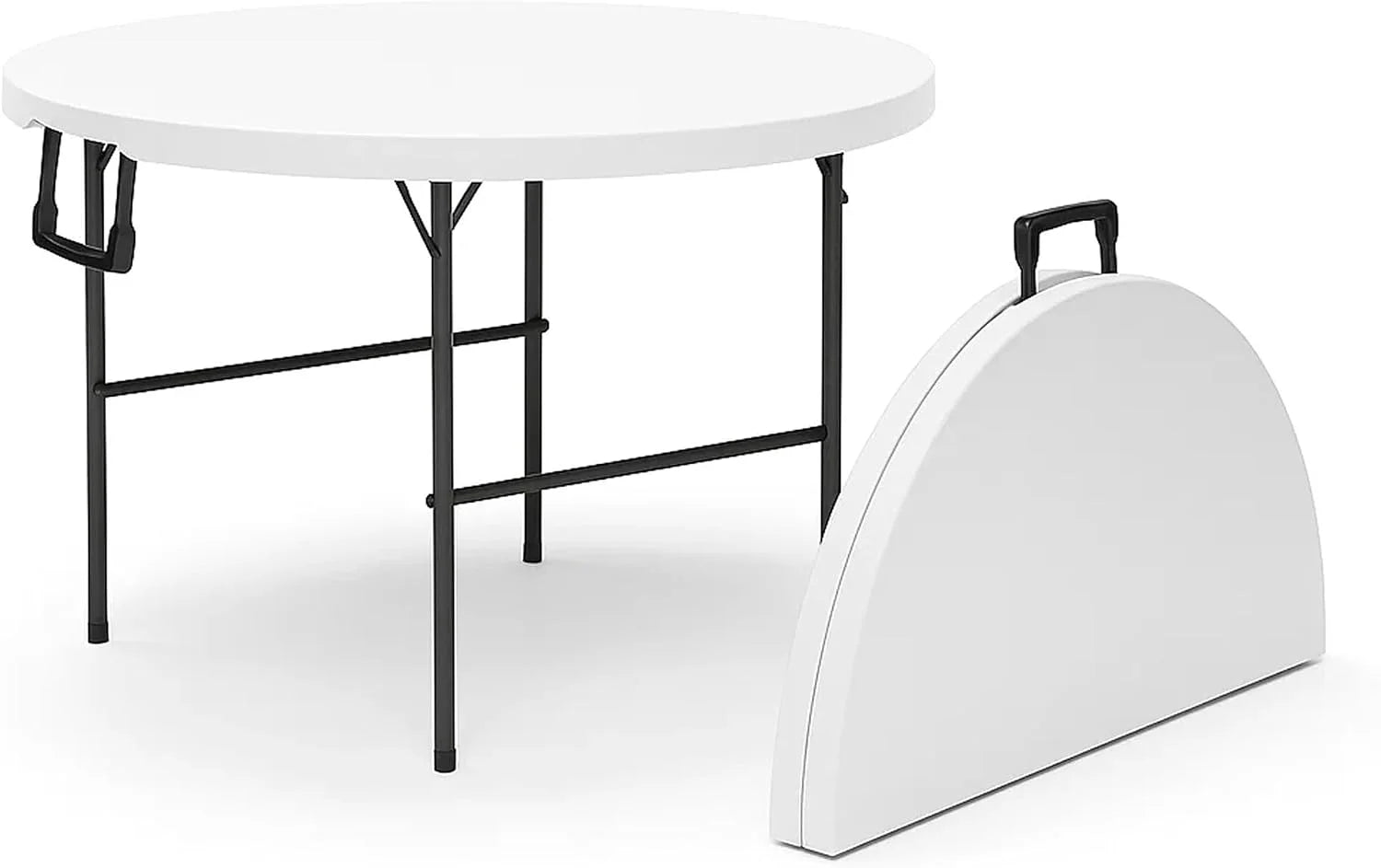 Our Modern Space 8 Feet Foldable Table with Built in Handle & Steel Legs, Heavy Duty Portable bifanuoyard - Image 5