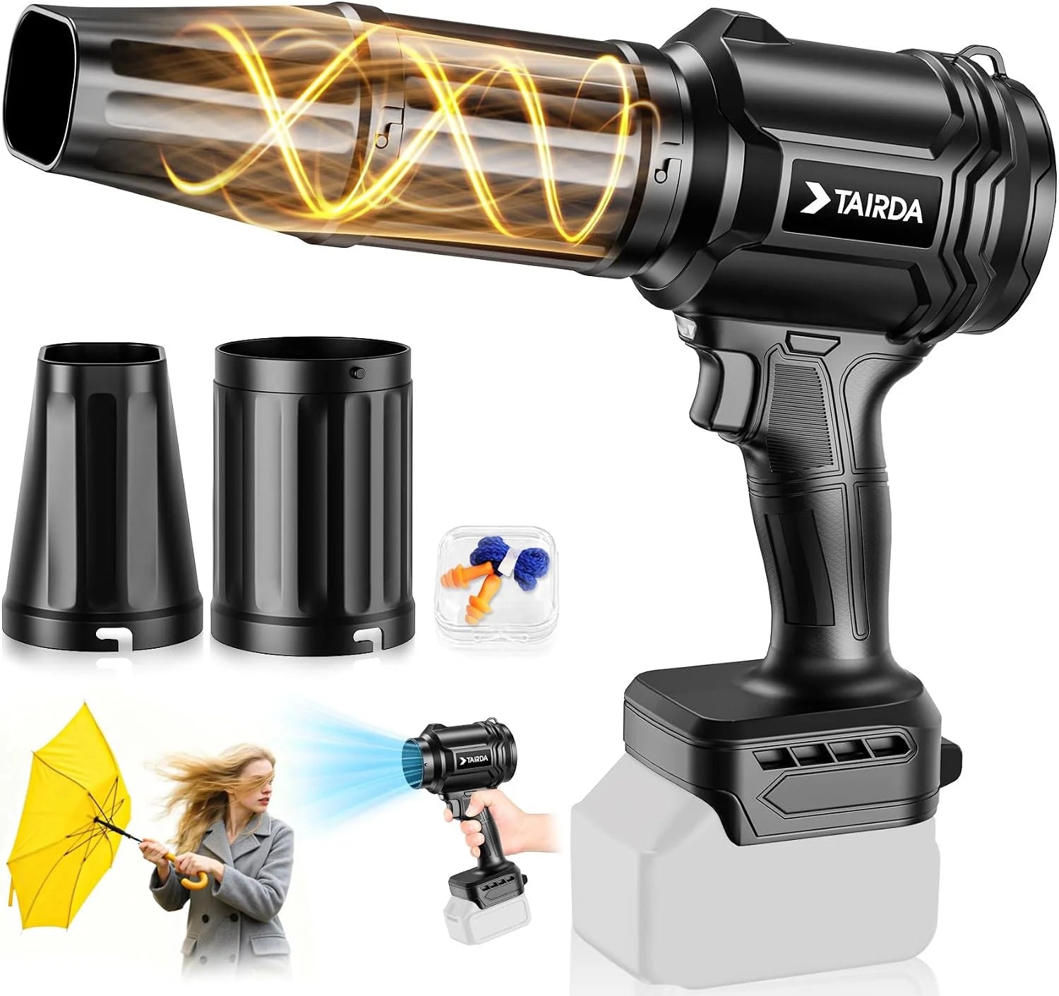 Cordless Leaf Blower Compatible for Dewalt 20V Battery(NO Battery), Mini Turbo Jet Blower with 2 Nozzles – For Yard Cleanup - Image 4
